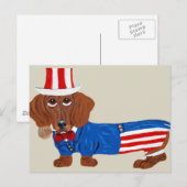 Dachshund in Oom Sam-pak Briefkaart (Voorkant / Achterkant)