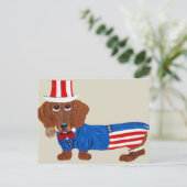 Dachshund in Oom Sam-pak Briefkaart (Staand voorkant)