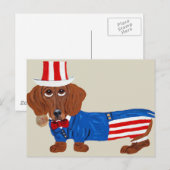 Dachshund in Oom Sam-pak Briefkaart (Voorkant / Achterkant)