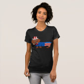 Dachshund in Oom Sam-pak T-shirt (Voorkant volledig)