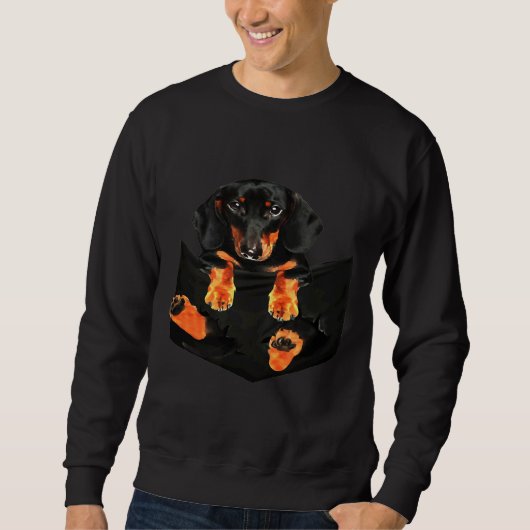 Dachshund in Pocket Dog Face Trui (Voorkant)