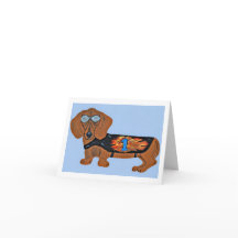 Dachshund in racejas plat notitiekaart