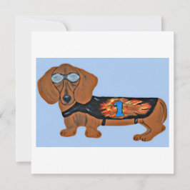Dachshund in racejas plat notitiekaart