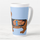 Dachshund in Racing Jacket Mug Latte Mok (Rechterhoek)