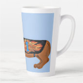 Dachshund in Racing Jacket Mug Latte Mok (Rechts)