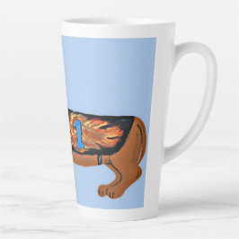 Dachshund in Racing Jacket Mug Latte Mok
