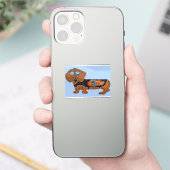 Dachshund in Racing Jacket Sticker (Telefoon)