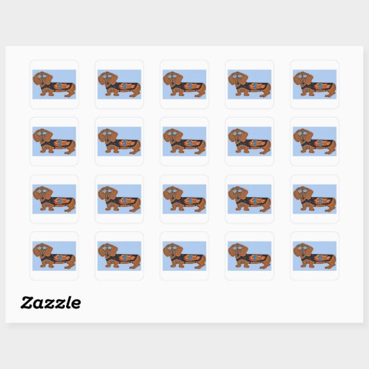 Dachshund in Racing Jacket Sticker (Vel)