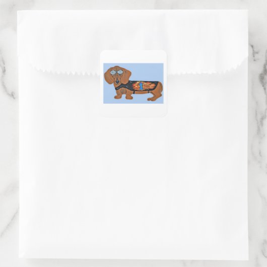 Dachshund in Racing Jacket Sticker (Tas)