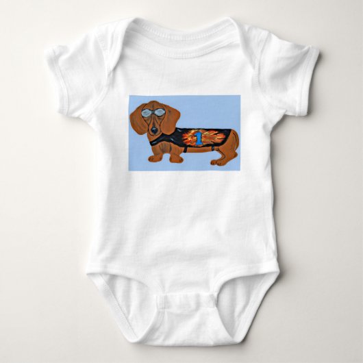 Dachshund in Racing Jacket T-Shirt (Voorkant)