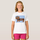Dachshund in Racing Jacket T-Shirt (Voorkant volledig)