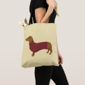 Dachshund in Red Sweater Tote Bag (Dichtbij)