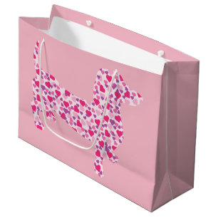 Dachshund in roze harten large cadeautasje