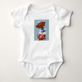 Dachshund in Sailor Suit Romper