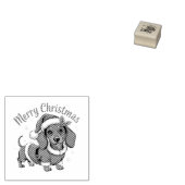 Dachshund in Santa Hat Christmas  Rubberstempel (Gestempeld)