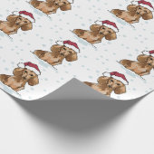 Dachshund in sneeuwpakpapier cadeaupapier (Hoek)