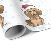 Dachshund in sneeuwpakpapier cadeaupapier (Rol Hoek)
