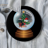 Dachshund in Snowball Weinerful Kerstmis Doxie Lo Ronde Button 6,0 Cm (In situ)