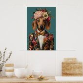 Dachshund In Suit Poster, Dachshund Portrait Poster (Keuken)