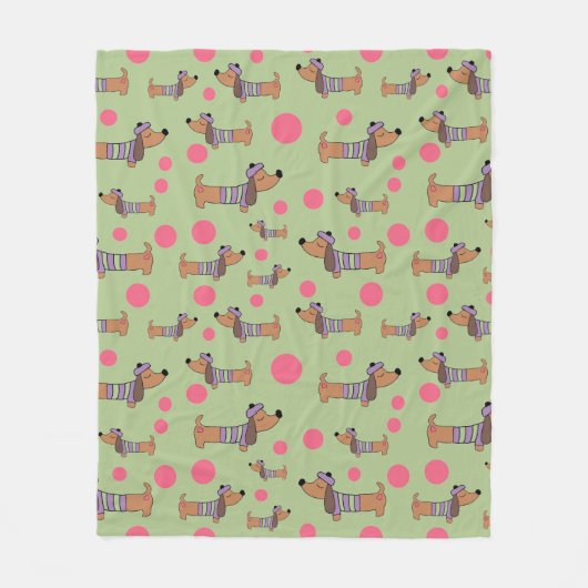 Dachshund in Sweater Fleece Blanket (Voorkant)