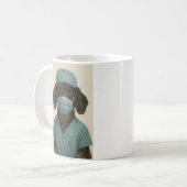 Dachshund in verpleegsterskleding koffiemok (Voorkant links)