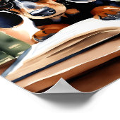 Dachshund in Waterverf Kunst Poster (Hoek)