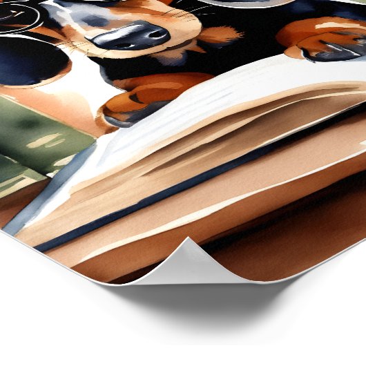 Dachshund in Waterverf Kunst Poster (Hoek)