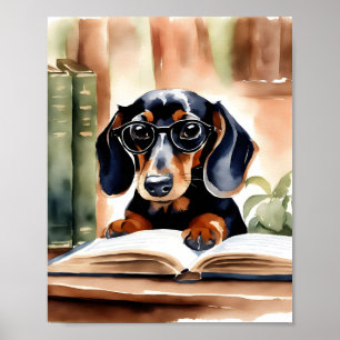 Dachshund in Waterverf Kunst Poster