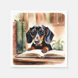 Dachshund in Waterverf Kunst Servet
