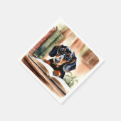 Dachshund in Waterverf Kunst Servet (Hoek)