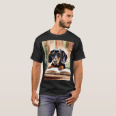 Dachshund in Waterverf Kunst T-shirt (Voorkant volledig)