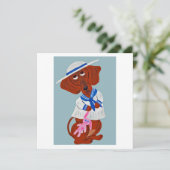 Dachshund in Zeemanspak Kaart (Staand voorkant)