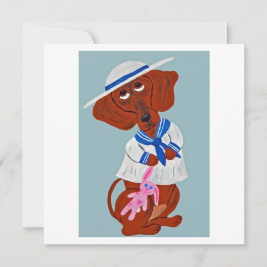Dachshund in Zeemanspak Kaart (Voorkant)