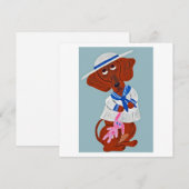 Dachshund in zeilerspak kaart (Voorkant / Achterkant)