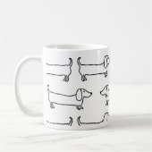 Dachshund in zwart-wit koffiemok (Links)