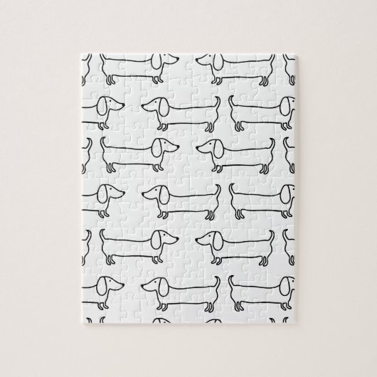 Dachshund in zwart-wit legpuzzel (Verticaal)