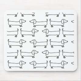 Dachshund in zwart-wit muismat