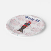 Dachshund Independence Day Paper-Borden Papieren Bordje (Gekanteld)