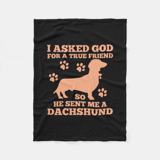 Dachshund is mijn echte vriend fleece deken (Voorkant)