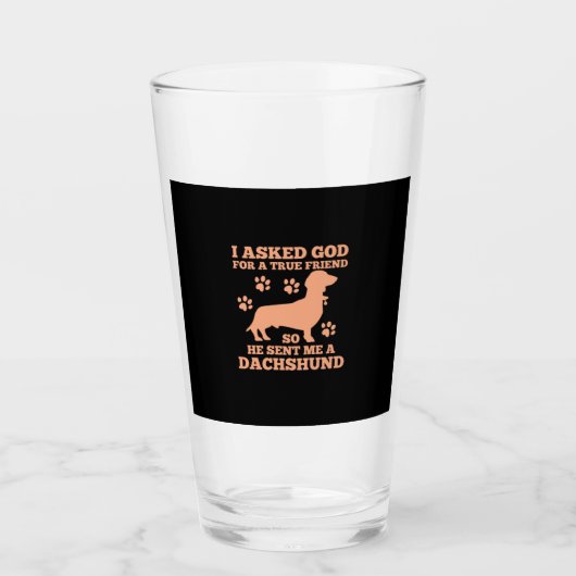 Dachshund is mijn echte vriend glas (Voorkant)