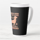Dachshund is mijn echte vriend latte mok (Rechterhoek)