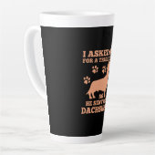 Dachshund is mijn echte vriend latte mok (Linkerhoek)