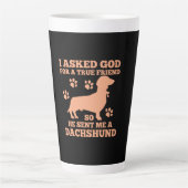 Dachshund is mijn echte vriend latte mok (Voorkant)