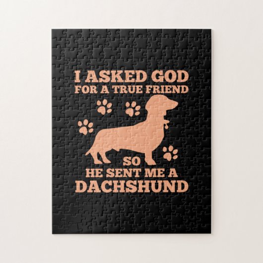 Dachshund is mijn echte vriend legpuzzel (Verticaal)