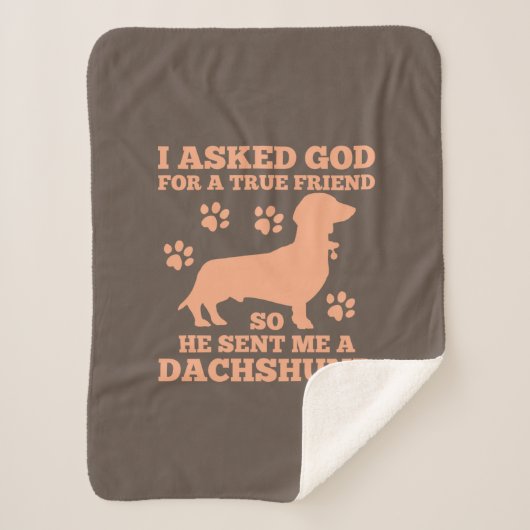 Dachshund is mijn echte vriend sherpa deken (Voorkant)
