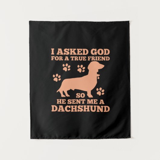 Dachshund is mijn echte vriend wandkleed (Voorkant)