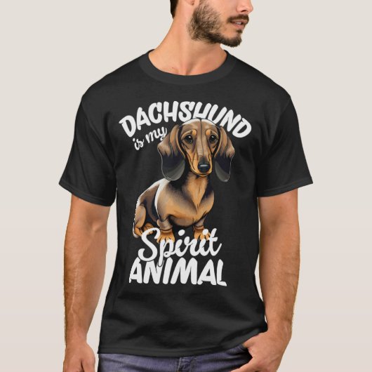 Dachshund Is My Spirit Animal T-shirt (Voorkant)