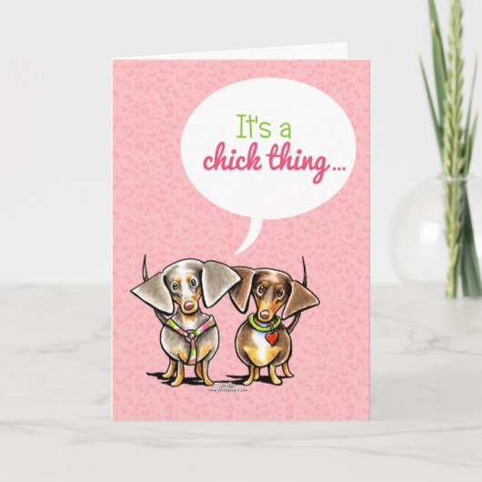 Dachshund It's a Chick Thing Girls Only Invitation (Voorkant)