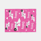 Dachshund IVDD Rolstoel Wienerse Hond Roze Deken (Voorkant (Horizontaal))