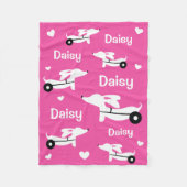 Dachshund IVDD Rolstoel Wienerse Hond Roze Deken (Voorkant)